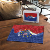 Santo Antao Cabo Verde Puzzle Map With Me Maia Statue African Pattern