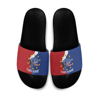 Santo Antao Cabo Verde Slide Sandals Map With Me Maia Statue African Pattern