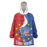 Santo Antao Cabo Verde Wearable Blanket Hoodie Map With Me Maia Statue African Pattern