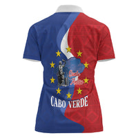 Santo Antao Cabo Verde Women Polo Shirt Map With Me Maia Statue African Pattern