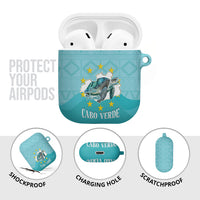 Sao Vincente Cabo Verde AirPods Case Map With Sea Turtle African Pattern