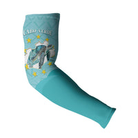 Sao Vincente Cabo Verde Arm Sleeves Map With Sea Turtle African Pattern