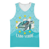 Sao Vincente Cabo Verde Basketball Jersey Map With Sea Turtle African Pattern