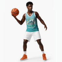 Sao Vincente Cabo Verde Basketball Jersey Map With Sea Turtle African Pattern