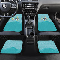 Sao Vincente Cabo Verde Car Mats Map With Sea Turtle African Pattern
