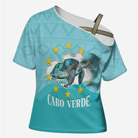 Sao Vincente Cabo Verde Cross Shoulder Shirt Map With Sea Turtle African Pattern
