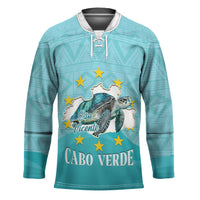 Sao Vincente Cabo Verde Hockey Jersey Map With Sea Turtle African Pattern