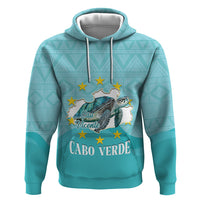 Sao Vincente Cabo Verde Hoodie Map With Sea Turtle African Pattern