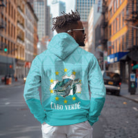 Sao Vincente Cabo Verde Hoodie Map With Sea Turtle African Pattern