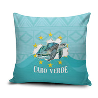 Sao Vincente Cabo Verde Pillow Cover Map With Sea Turtle African Pattern