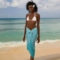 Sao Vincente Cabo Verde Sarong Map With Sea Turtle African Pattern