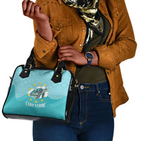 Sao Vincente Cabo Verde Shoulder Handbag Map With Sea Turtle African Pattern
