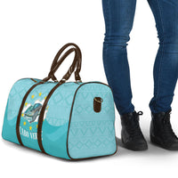 Sao Vincente Cabo Verde Travel Bag Map With Sea Turtle African Pattern