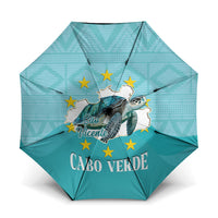 Sao Vincente Cabo Verde Umbrella Map With Sea Turtle African Pattern
