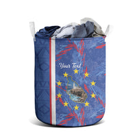 Personalized Santiago Cabo Verde Laundry Basket Map With Farol de Dona Maria Pia