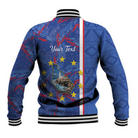 Personalized Santiago Cabo Verde Baseball Jacket Map With Farol de Dona Maria Pia