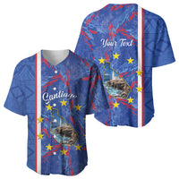 Personalized Santiago Cabo Verde Baseball Jersey Map With Farol de Dona Maria Pia