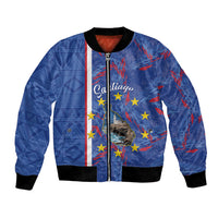 Personalized Santiago Cabo Verde Bomber Jacket Map With Farol de Dona Maria Pia