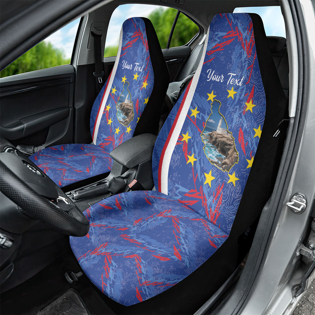 Personalized Santiago Cabo Verde Car Seat Cover Map With Farol de Dona Maria Pia