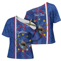 Personalized Santiago Cabo Verde Cross Shoulder Shirt Map With Farol de Dona Maria Pia