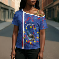 Personalized Santiago Cabo Verde Cross Shoulder Shirt Map With Farol de Dona Maria Pia