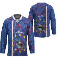 Personalized Santiago Cabo Verde Hockey Jersey Map With Farol de Dona Maria Pia