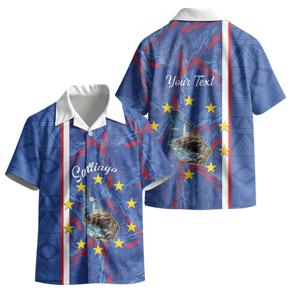 Personalized Santiago Cabo Verde Kid Hawaiian Shirt Map With Farol de Dona Maria Pia
