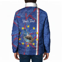 Personalized Santiago Cabo Verde Padded Jacket Map With Farol de Dona Maria Pia