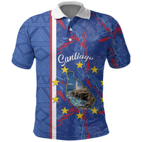 Personalized Santiago Cabo Verde Polo Shirt Map With Farol de Dona Maria Pia
