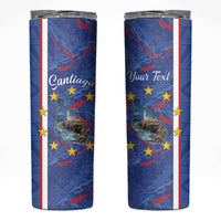 Personalized Santiago Cabo Verde Skinny Tumbler Map With Farol de Dona Maria Pia