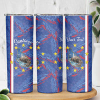 Personalized Santiago Cabo Verde Skinny Tumbler Map With Farol de Dona Maria Pia