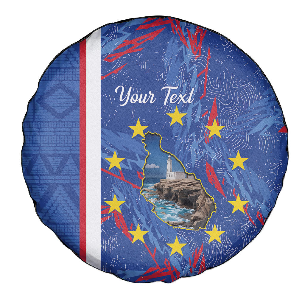 Personalized Santiago Cabo Verde Spare Tire Cover Map With Farol de Dona Maria Pia