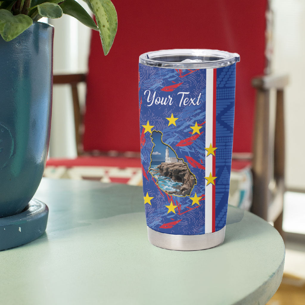 Personalized Santiago Cabo Verde Tumbler Cup Map With Farol de Dona Maria Pia