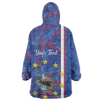 Personalized Santiago Cabo Verde Wearable Blanket Hoodie Map With Farol de Dona Maria Pia