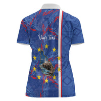 Personalized Santiago Cabo Verde Women Polo Shirt Map With Farol de Dona Maria Pia