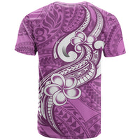 Polynesia T Shirt Plumeria With Tribal Pattern Pink Pastel Vibes - Wonder Print Shop