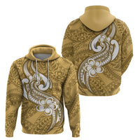 Polynesia Hoodie Plumeria With Tribal Pattern Yellow Pastel Vibes - Wonder Print Shop