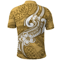 Polynesia Polo Shirt Plumeria With Tribal Pattern Yellow Pastel Vibes - Wonder Print Shop