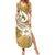 Polynesia Summer Maxi Dress Plumeria With Tribal Pattern Yellow Pastel Vibes - Wonder Print Shop