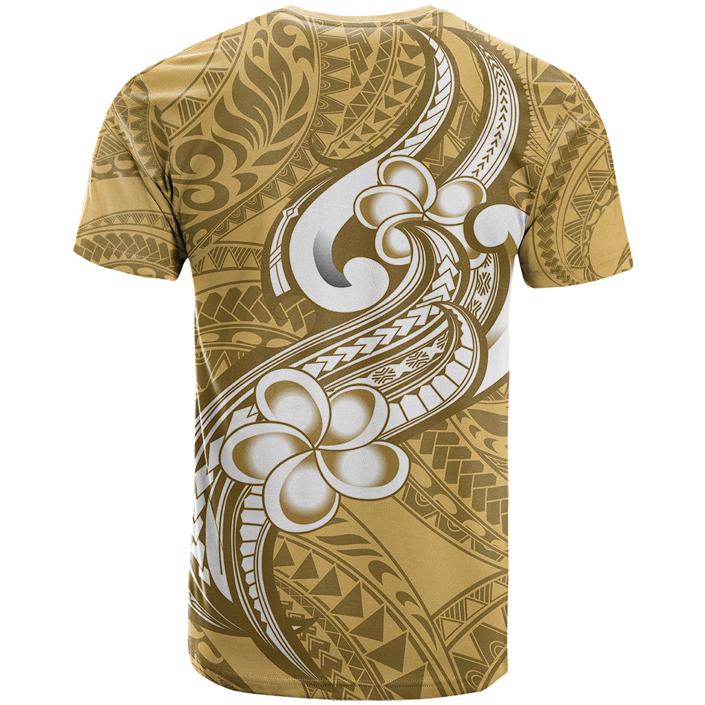 Polynesia T Shirt Plumeria With Tribal Pattern Yellow Pastel Vibes - Wonder Print Shop