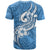 Polynesia T Shirt Plumeria With Tribal Pattern Blue Pastel Vibes - Wonder Print Shop