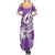 Polynesia Summer Maxi Dress Plumeria With Tribal Pattern Purple Pastel Vibes - Wonder Print Shop