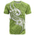 Polynesia T Shirt Plumeria With Tribal Pattern Green Pastel Vibes - Wonder Print Shop