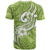 Polynesia T Shirt Plumeria With Tribal Pattern Green Pastel Vibes - Wonder Print Shop