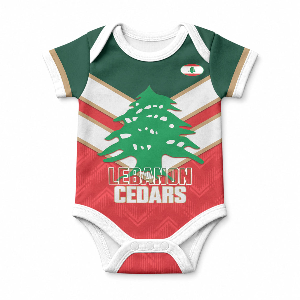 Custom Rugby Lebanon Baby Onesie 2026 Go Cedars