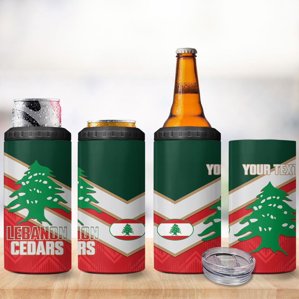 Custom Rugby Lebanon 4 in 1 Can Cooler Tumbler 2026 Go Cedars