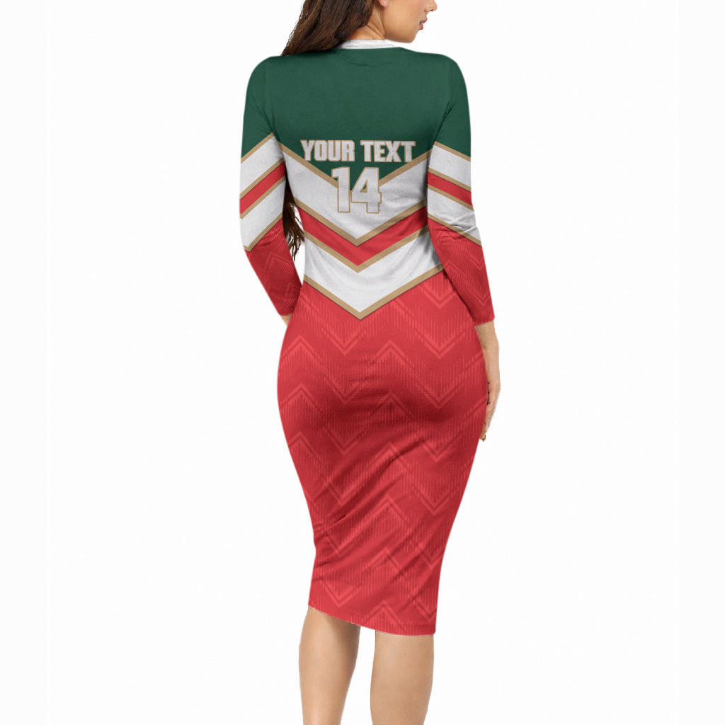 Custom Rugby Lebanon Long Sleeve Bodycon Dress 2026 Go Cedars