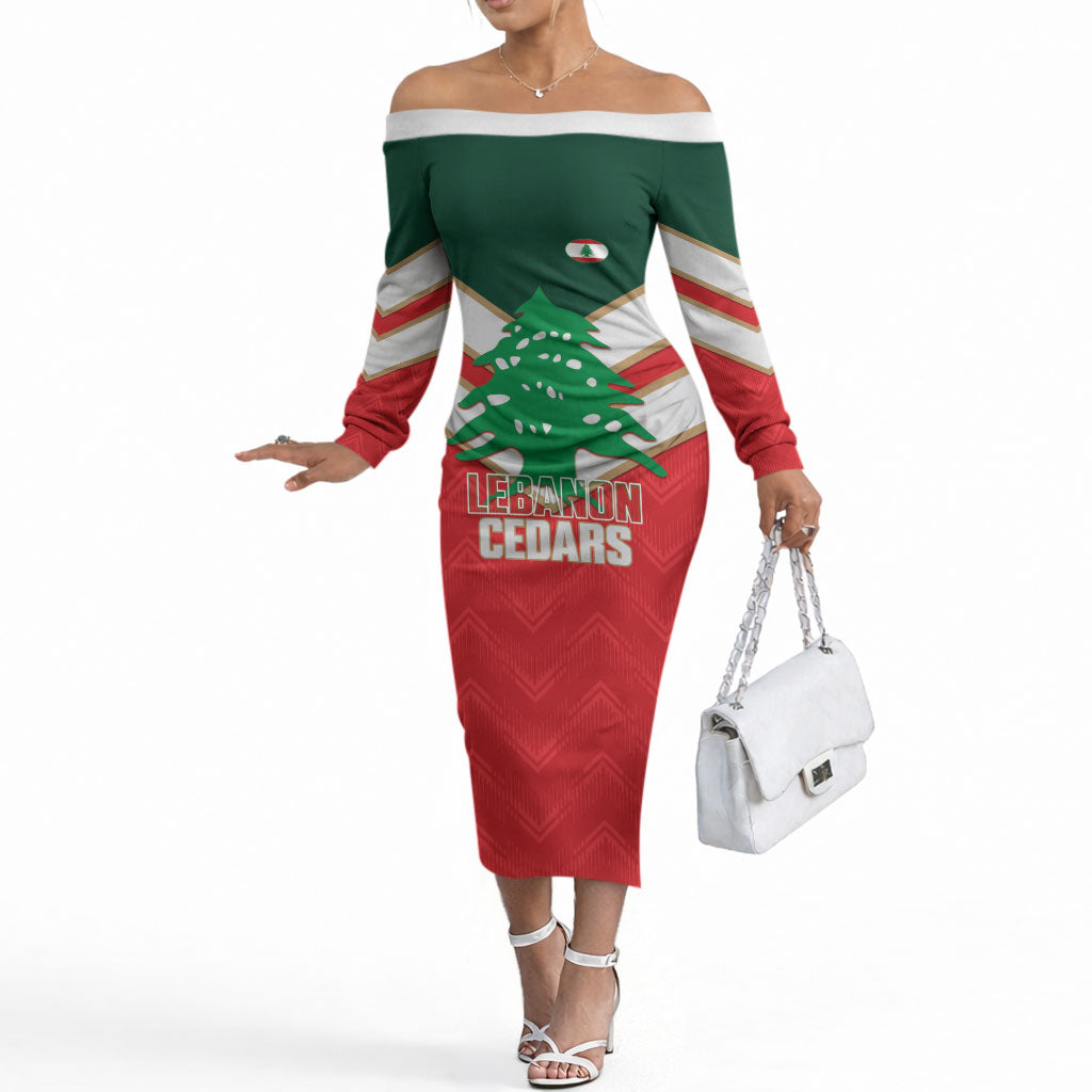 Custom Rugby Lebanon Off The Shoulder Long Sleeve Dress 2026 Go Cedars