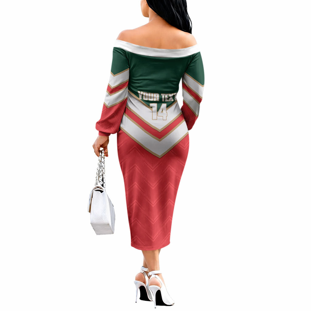 Custom Rugby Lebanon Off The Shoulder Long Sleeve Dress 2026 Go Cedars