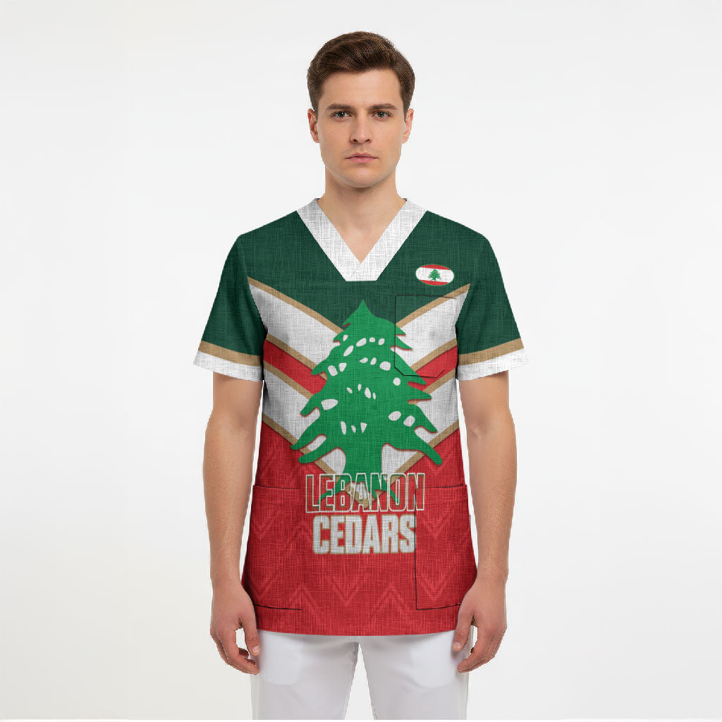 Custom Rugby Lebanon Scrub Top 2026 Go Cedars